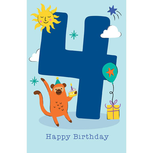 Picture of 4 BIRTHDAY CARD MONKEY